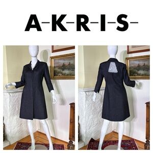 AKRIS Black Textured Cocktail Dress | Silk Lined | Minimalist Designer Elegance